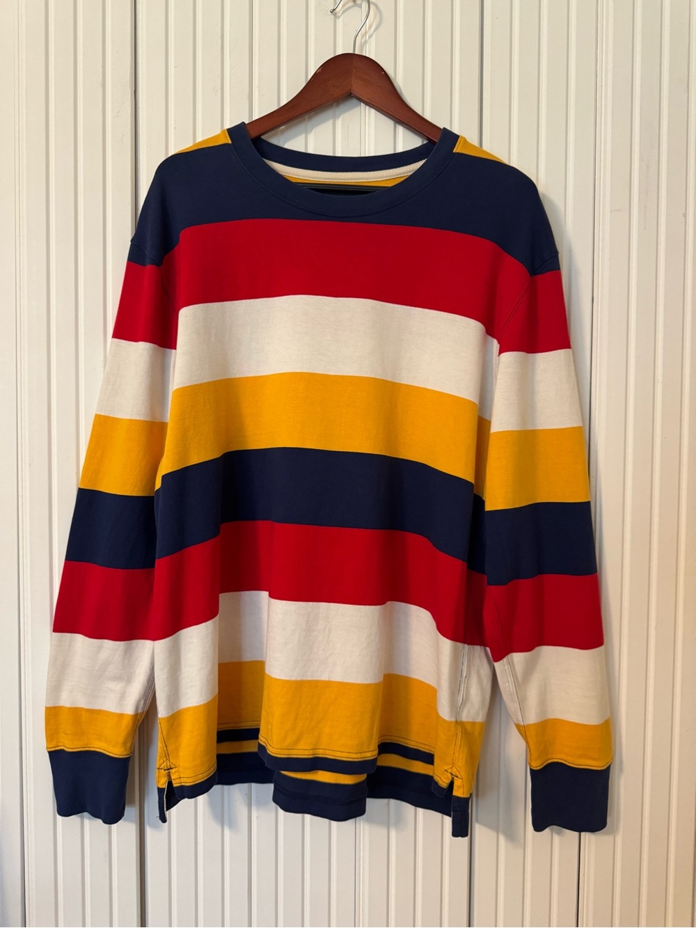 Vintage Inspired J Crew Men’s Wide Striped Shirt Preppy Ivy League Rugby School